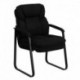 MFO Black Microfiber Executive Side Chair with Sled Base