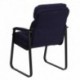 MFO Navy Microfiber Executive Side Chair with Sled Base