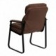 MFO Brown Microfiber Executive Side Chair with Sled Base