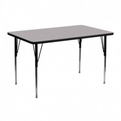 MFO 24''W x 48''L Rectangular Activity Table with Grey Thermal Fused Laminate Top and Standard Height Adjustable Legs