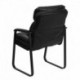 MFO Black Leather Executive Side Chair with Sled Base