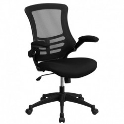 MFO Mid-Back Black Mesh Chair with Nylon Base