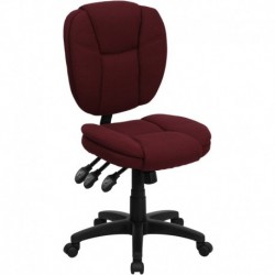 MFO Mid-Back Burgundy Fabric Multi-Functional Ergonomic Task Chair