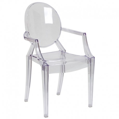 MFO Ghost Chair with Arms in Transparent Crystal