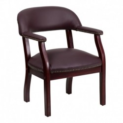 MFO Burgundy Leather Conference Chair