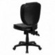 MFO Mid-Back Black Leather Multi-Functional Ergonomic Task Chair