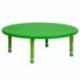 MFO 45'' Round Height Adjustable Green Plastic Activity Table