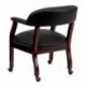 MFO Black Leather Conference Chair with Casters
