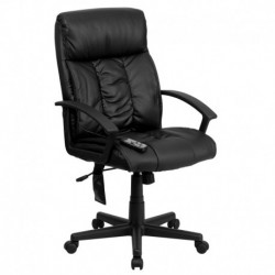 MFO High Back Massaging Black Leather Executive Office Chair