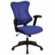 MFO High Back Blue Mesh Chair with Nylon Base
