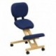 MFO Mobile Wooden Ergonomic Kneeling Posture Chair in Navy Blue Fabric with Reclining Back
