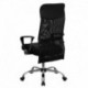 MFO High Back Black Split Leather Chair with Mesh Back