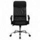 MFO High Back Black Split Leather Chair with Mesh Back