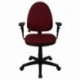 MFO Mid-Back Burgundy Fabric Multi-Functional Task Chair with Arms and Adjustable Lumbar Support