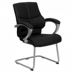 MFO Black Leather Executive Side Chair