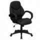 MFO Mid-Back Black Leather Contemporary Office Chair
