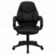 MFO Mid-Back Black Leather Contemporary Office Chair