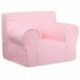 MFO Oversized Light Pink Dot Kids Chair with White Piping