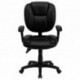 MFO Mid-Back Black Leather Multi-Functional Ergonomic Task Chair with Arms