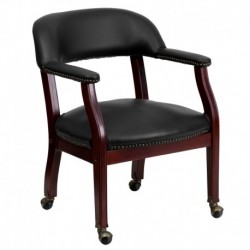 MFO Black Vinyl Luxurious Conference Chair with Casters