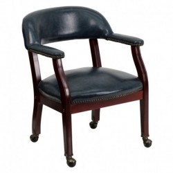 MFO Navy Vinyl Luxurious Conference Chair with Casters