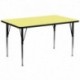 MFO 30''W x 72''L Rectangular Activity Table with Yellow Thermal Fused Laminate Top and Standard Height Adjustable Legs