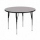 MFO 42'' Round Activity Table with Grey Thermal Fused Laminate Top and Standard Height Adjustable Legs