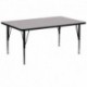 MFO 30''W x 72''L Rectangular Activity Table with Grey Thermal Fused Laminate Top and Height Adjustable Pre-School Legs