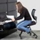 MFO Mobile Ergonomic Kneeling Chair with Black Curved Mesh Back and Fabric Seat