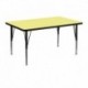 MFO 30''W x 48''L Rectangular Activity Table with Yellow Thermal Fused Laminate Top and Height Adjustable Pre-School Legs