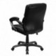 MFO Mid-Back Black Leather Overstuffed Office Chair