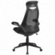 MFO High Back Executive Black Mesh Chair with Flip-Up Arms