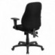 MFO Mid-Back Black Fabric Multi-Functional Ergonomic Chair with Height Adjustable Arms