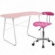MFO Pink Computer Desk and Tractor Chair