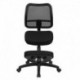 MFO Mobile Ergonomic Kneeling Task Chair with Black Curved Mesh Back and Fabric Seat