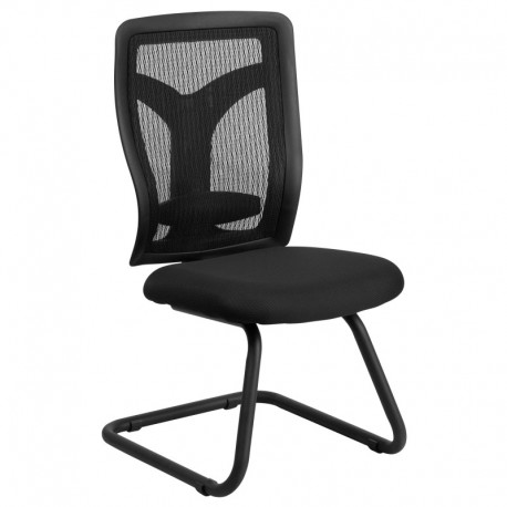 MFO Galaxy Black Mesh Side Chair with Mesh Seat and Adjustable Lumbar Support