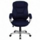 MFO High Back Navy Blue Microfiber Upholstered Contemporary Office Chair
