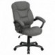 MFO High Back Gray Microfiber Upholstered Contemporary Office Chair