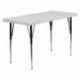 MFO 24''W x 48''L Height Adjustable Rectangular Granite White Plastic Activity Table