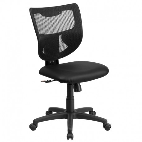 MFO Galaxy Mid-Back Designer Back Task Chair with Padded Leather Seat