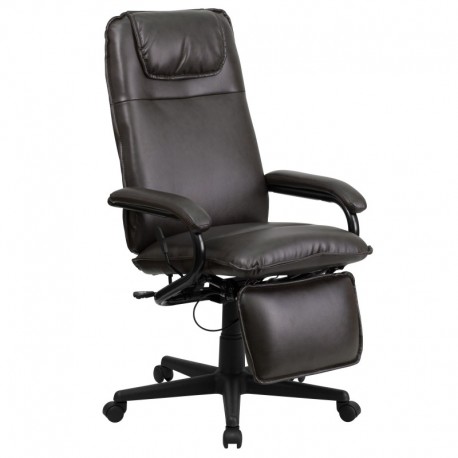 MFO High Back Brown Leather Executive Reclining Office Chair