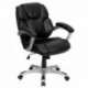 MFO Mid-Back Black Leather Office Task Chair