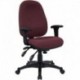 MFO Mid-Back Multi-Functional Burgundy Fabric Swivel Computer Chair