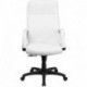 MFO High Back White Leather Executive Office Chair with Memory Foam Padding
