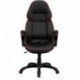 MFO High Back Black Vinyl Executive Office Chair with Red Pipeline Border
