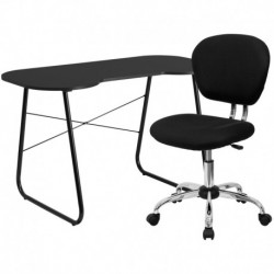 MFO Black Computer Desk and Mesh Chair