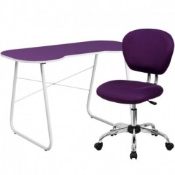 MFO Purple Computer Desk and Mesh Chair