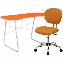 MFO Orange Computer Desk and Mesh Chair