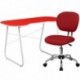 MFO Red Computer Desk and Mesh Chair