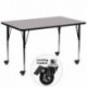 MFO Mobile 30''W x 72''L Rectangular Activity Table with Grey Thermal Fused Laminate Top and Standard Height Adjustable Legs